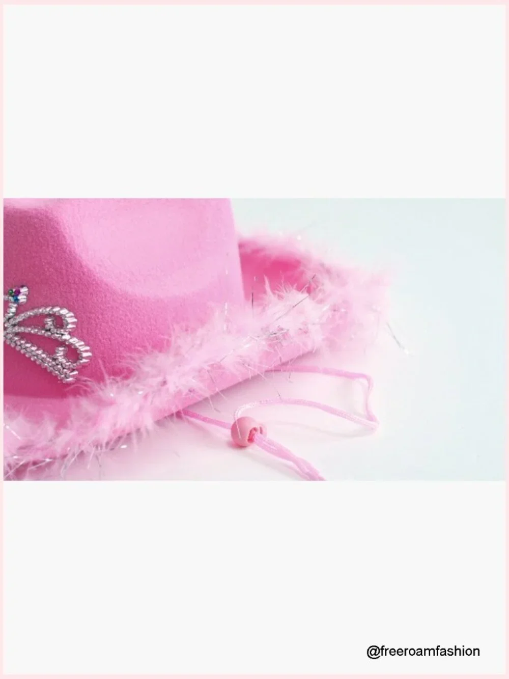 Cowgirl Hat with Tiara and Feather, Western Outback Hat with Bandana, One Size